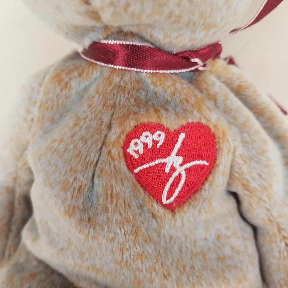 Ty Beanie‎ Baby SIGNATURE BEAR 1999 tan red heart nwt